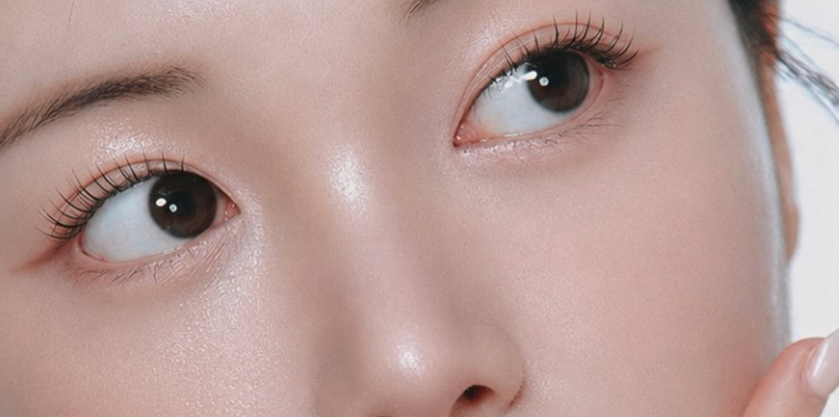 Close-up of eyes with lifted lashes